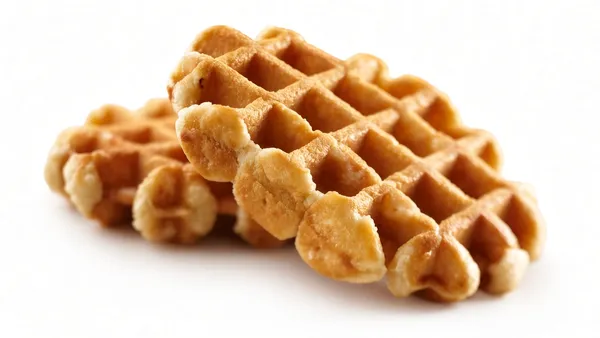 Warme belgische Waffel mit Puderzucker